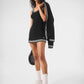 Tennis Club Sweater Knit Dress - Black/Ivory