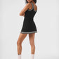 Tennis Club Sweater Knit Dress - Black/Ivory