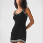 Tennis Club Sweater Knit Dress - Black/Ivory